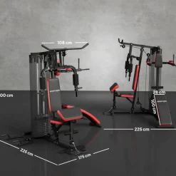 SPORTNOW Kraftstation schwarz Kunstleder B/H/L: ca. 175x200x225 cm