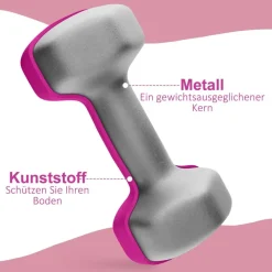 SPORTNOW Kurzhantel rosa Metall B/H/L: ca. 8x8x18 cm