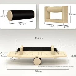 SPORTNOW Liegestützgriffe Holzoptik Holz B/H/L: ca. 30x26x80 cm