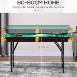 SPORTNOW Multispieltisch grün Stahl B/H/L: ca. 63x80x140 cm