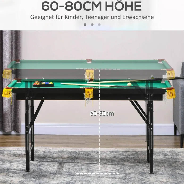 SPORTNOW Multispieltisch grün Stahl B/H/L: ca. 63x80x140 cm