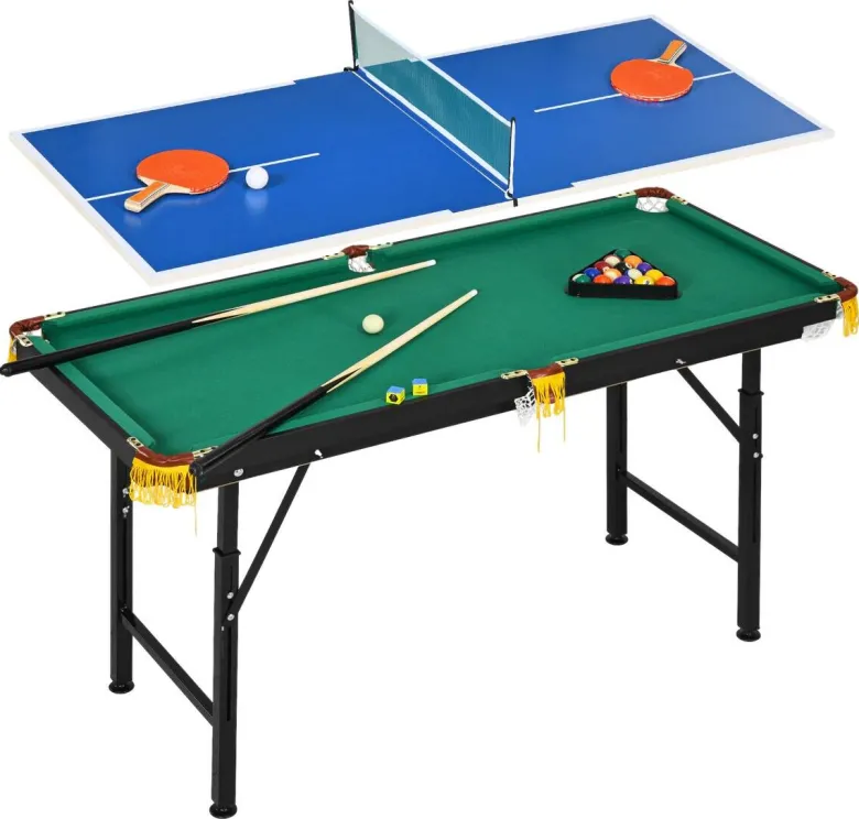 SPORTNOW Multispieltisch grün Stahl B/H/L: ca. 63x80x140 cm