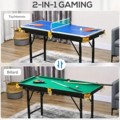SPORTNOW Multispieltisch grün Stahl B/H/L: ca. 63x80x140 cm