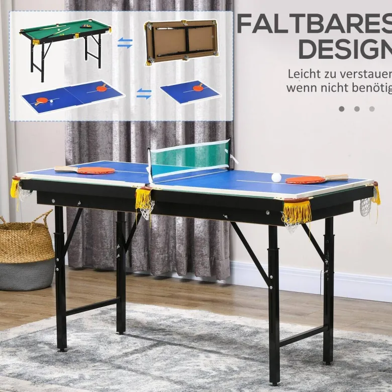 SPORTNOW Multispieltisch grün Stahl B/H/L: ca. 63x80x140 cm