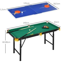 SPORTNOW Multispieltisch grün Stahl B/H/L: ca. 63x80x140 cm