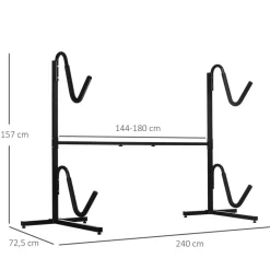 SPORTNOW Outdoor-Aktivitäten schwarz Edelstahl B/H/L: ca. 72,5x240x157 cm