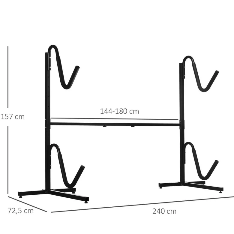 SPORTNOW Outdoor-Aktivitäten schwarz Edelstahl B/H/L: ca. 72,5x240x157 cm