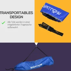 SPORTNOW Outdoor-Aktivitäten blau Edelstahl B/H/L: ca. 103x310x155 cm
