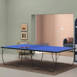 SPORTNOW Tischtennisplatte blau Stahl B/H/L: ca. 152,5x76x274 cm