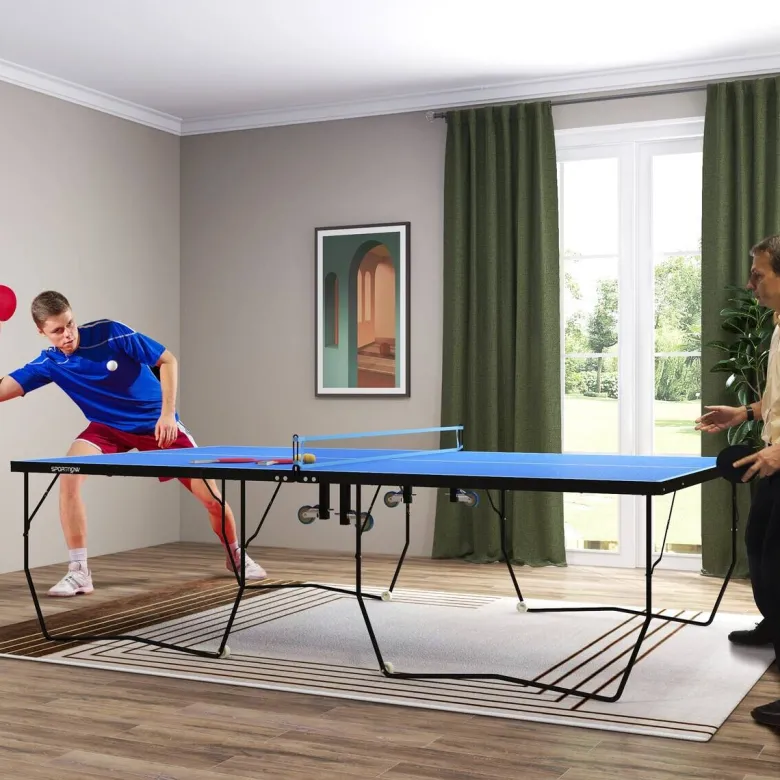 SPORTNOW Tischtennisplatte blau Stahl B/H/L: ca. 152,5x76x274 cm