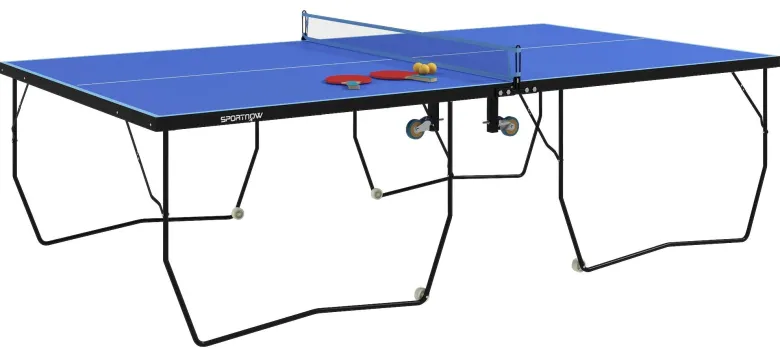 SPORTNOW Tischtennisplatte blau Stahl B/H/L: ca. 152,5x76x274 cm