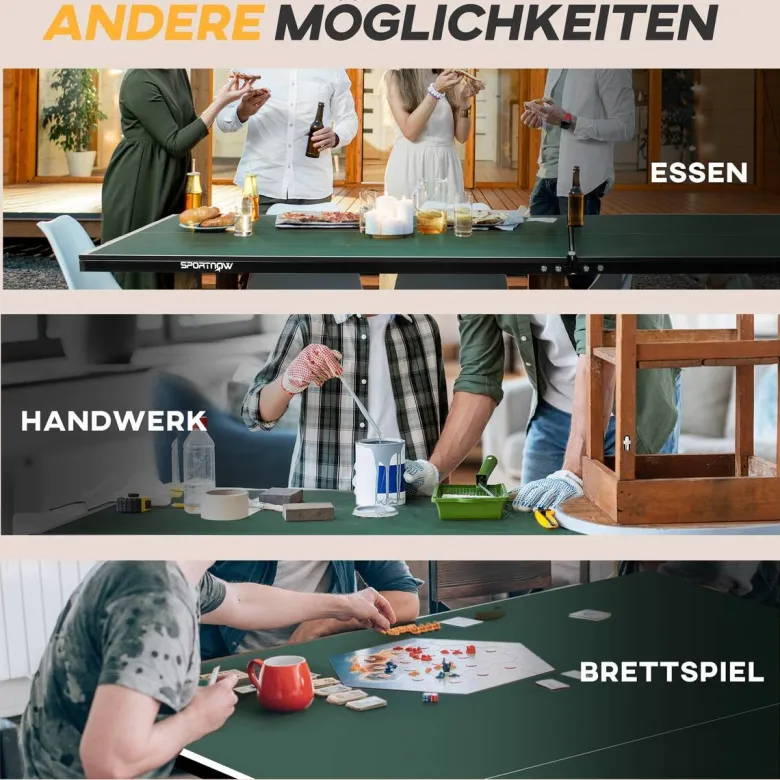 SPORTNOW Tischtennisplatte grün B/H/L: ca. 152,5x76x274 cm