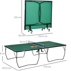 SPORTNOW Tischtennisplatte grün B/H/L: ca. 152,5x76x274 cm