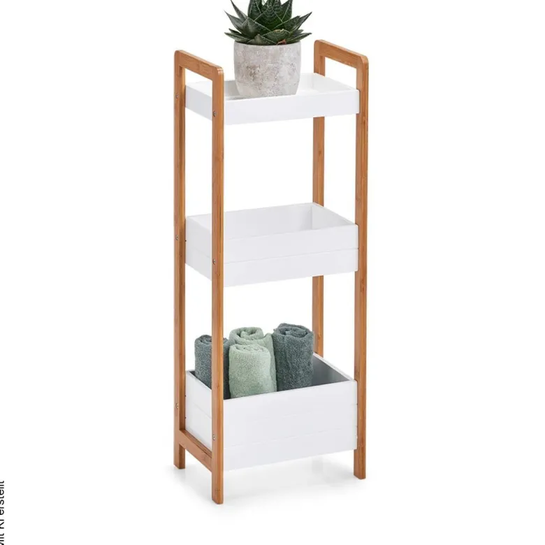 Standregal weiß Bambus B/H/T: ca. 28x74x20 cm