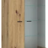 Standvitrine Covelo Eiche Artisan Oak Nachbildung weiß B/H/T: ca. 75x150x40 cm