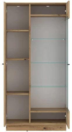 Standvitrine Covelo Eiche Artisan Oak Nachbildung weiß B/H/T: ca. 75x150x40 cm