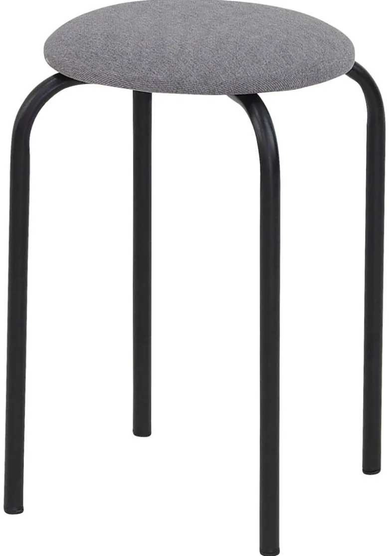 Stapelhocker Fred grau Stoff B/H/T: ca. 30x46x30 cm