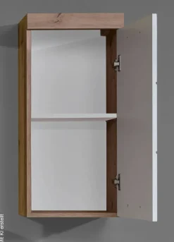 Stauraumelement Amanda weiß Hochglanz Asteiche Nachbildung B/H/T: ca. 37x77x23 cm