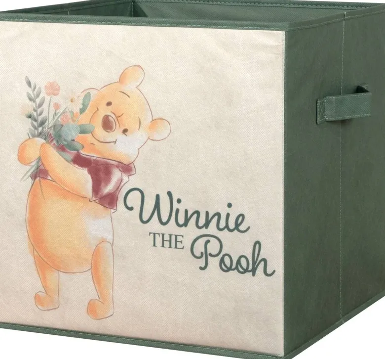 Stoffbox Winnie Pooh grün B/H/T: ca. 32x32x32 cm