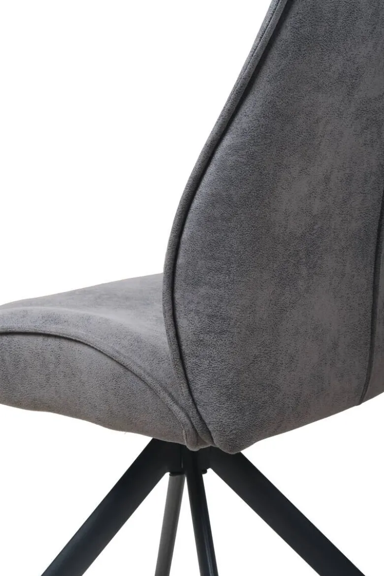 Stuhl Albany grau Microfaser B/H/T: ca. 47x95x62 cm