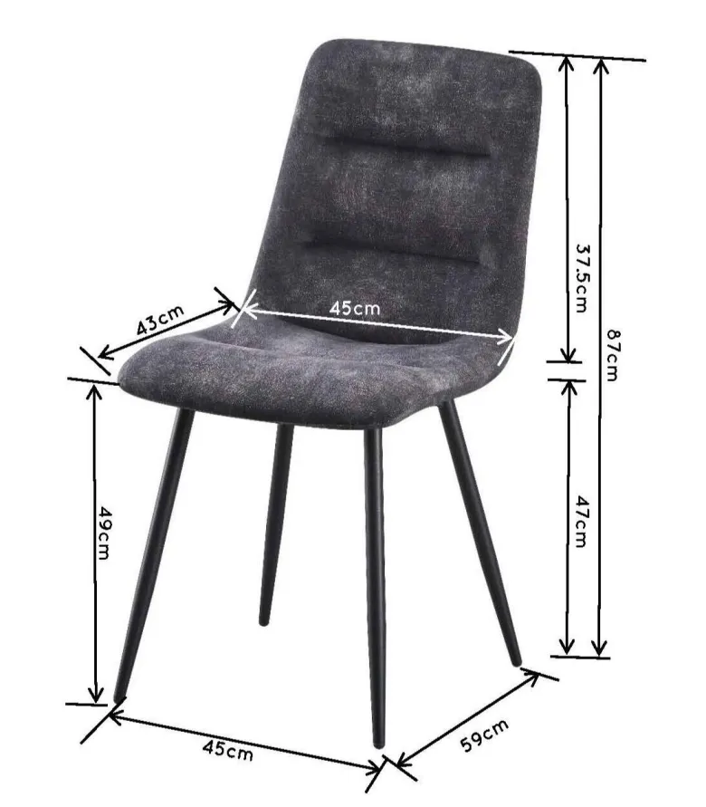 Stuhl Basti anthrazit Polyester B/H/T: ca. 45x87x43 cm