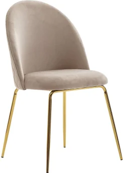 Stuhl beige gold Stoff Eisen B/H/T: ca. 53x86x50 cm