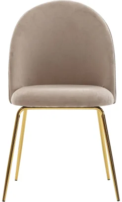 Stuhl beige gold Stoff Eisen B/H/T: ca. 53x86x50 cm