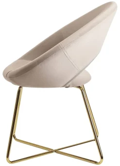 Stuhl beige Samt B/H/T: ca. 57x83x60 cm