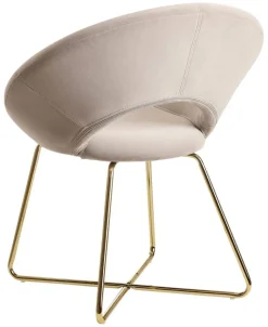 Stuhl beige Samt B/H/T: ca. 57x83x60 cm