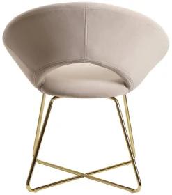 Stuhl beige Samt B/H/T: ca. 57x83x60 cm
