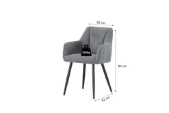 Stuhl BELLA, 2er Set anthrazit Stoff B/H/T: ca. 55x82x62 cm