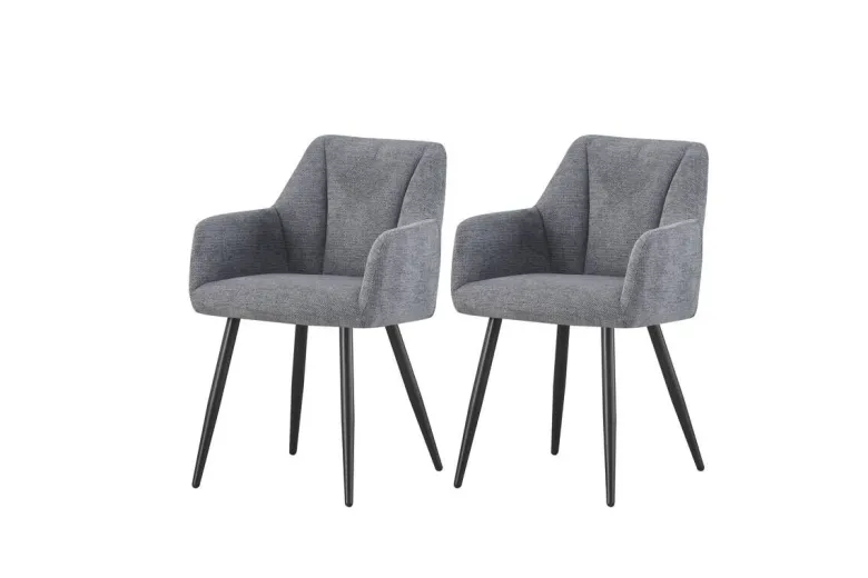 Stuhl BELLA, 2er Set anthrazit Stoff B/H/T: ca. 55x82x62 cm