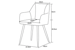 Stuhl BELLA, 2er Set anthrazit Stoff B/H/T: ca. 55x82x62 cm