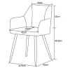 Stuhl BELLA, 2er Set creme Stoff B/H/T: ca. 55x82x62 cm