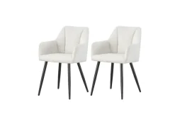 Stuhl BELLA, 2er Set creme Stoff B/H/T: ca. 55x82x62 cm
