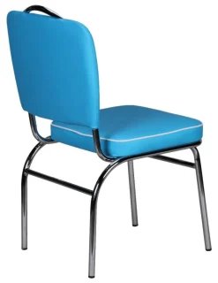 Stuhl blau weiß Kunstleder Kunstleder B/H/T: ca. 47x90x45 cm