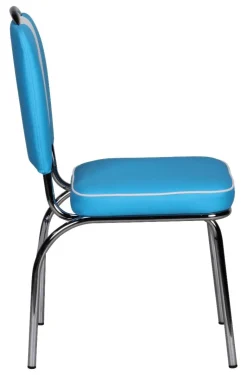 Stuhl blau weiß Kunstleder Kunstleder B/H/T: ca. 47x90x45 cm
