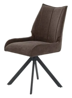 Stuhl braun Webstoff B/H/T: ca. 51x91x59 cm