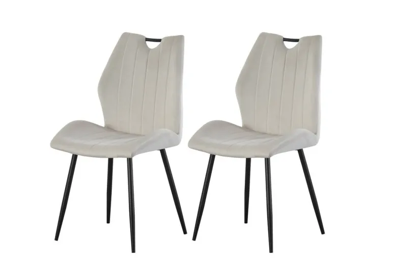 Stuhl CHRISTIN, 2er Set creme Samt B/H/T: ca. 52x58x75 cm