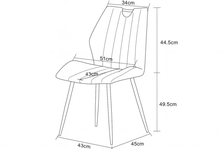 Stuhl CHRISTIN, 2er Set creme Samt B/H/T: ca. 52x58x75 cm
