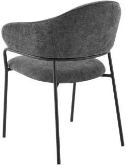 Stuhl CURVE, 2er-Set grau Stoff B/H/T: ca. 60x86x58 cm