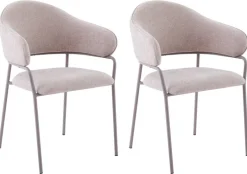 Stuhl CURVE, 2er-Set taupe Stoff B/H/T: ca. 60x86x58 cm