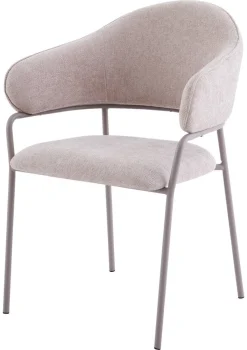 Stuhl CURVE, 2er-Set taupe Stoff B/H/T: ca. 60x86x58 cm