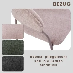 Stuhl CURVE, 2er-Set taupe Stoff B/H/T: ca. 60x86x58 cm