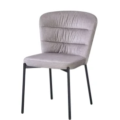 Stuhl Dora beige Velourstoff