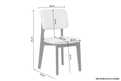 Stuhl ELSA, 2er-Set beige Webstoff B/H/T: ca. 48x87x54 cm