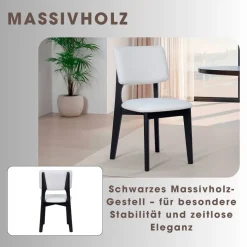 Stuhl ELSA, 2er-Set beige Webstoff B/H/T: ca. 48x87x54 cm