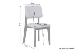 Stuhl ELSA, 2er-Set grau Webstoff B/H/T: ca. 48x87x54 cm