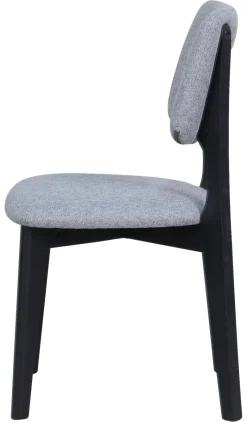 Stuhl ELSA, 2er-Set grau Webstoff B/H/T: ca. 48x87x54 cm
