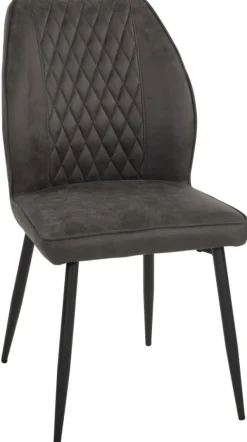 Stuhl Emm anthrazit schwarz Microfaser Metall
